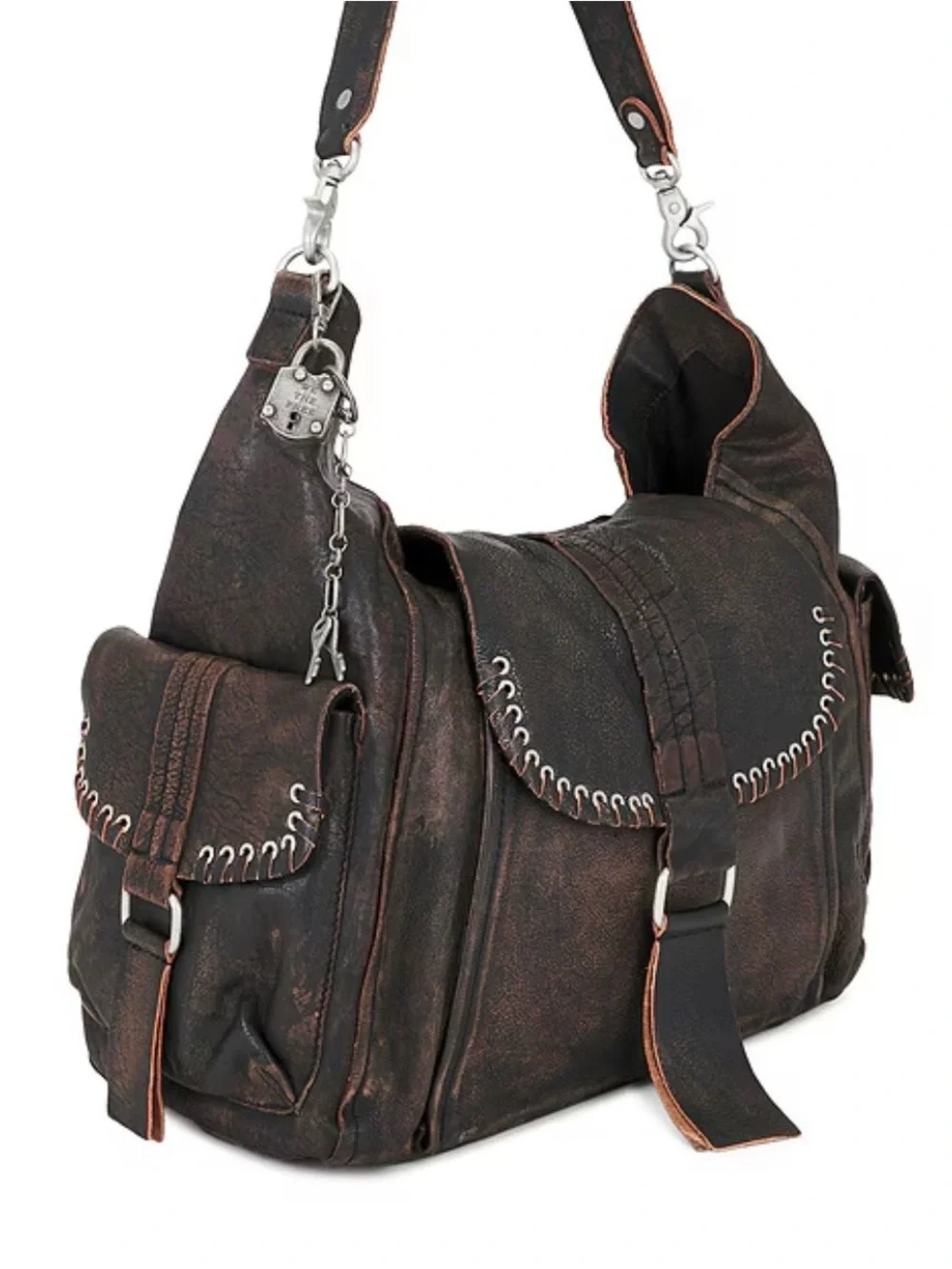 We The Free Baby Leigh Distressed Tote - Aged Graphite - Picture 1 of 11
